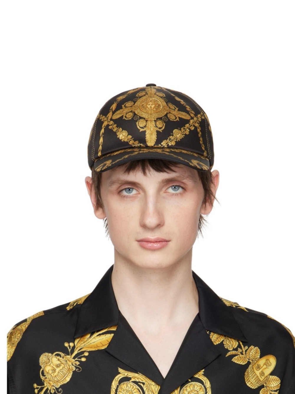 VERSACE - Black & Yellow Maschera Baroque Cap